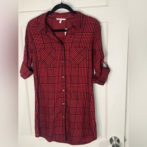 Victoria's Secret Red Plaid Sleep Shirt